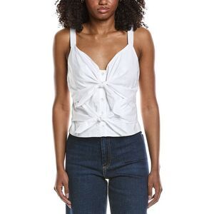 Toccin Womens  Dana Tie Front Top, White